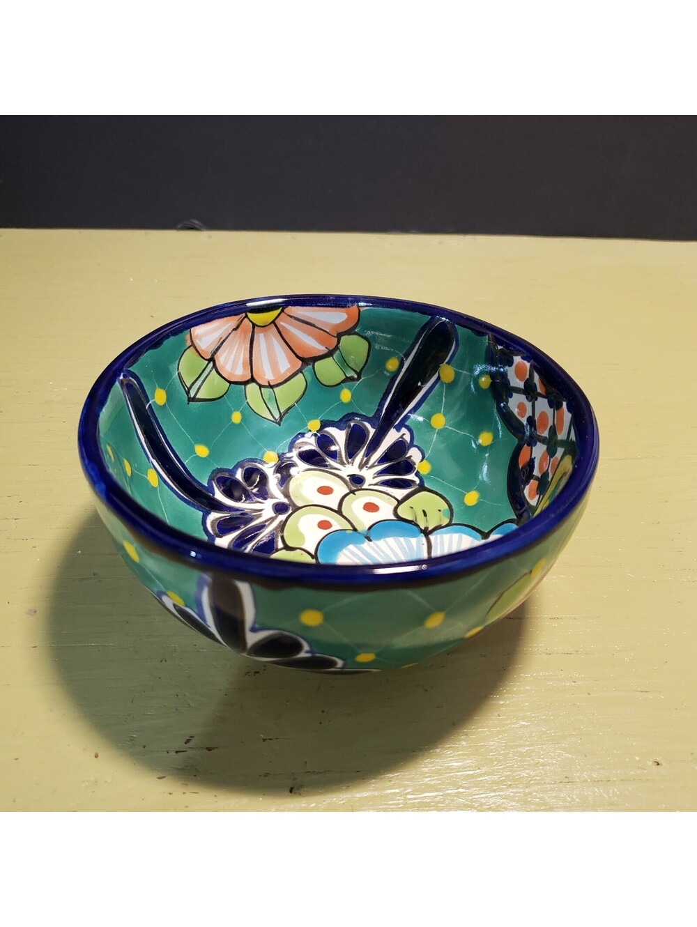 Mexico Talavera Hand Painted Salsa Bowl  5.75" Lead Free Soup Cereal